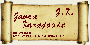 Gavra Karajović vizit kartica